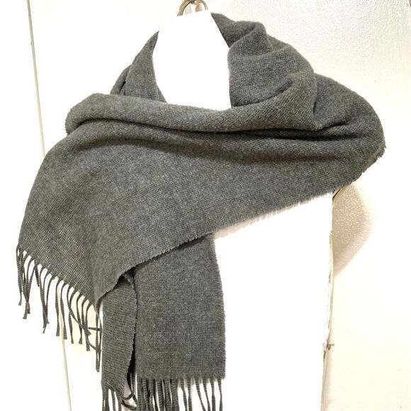 Dress Scarf Grey Gray with Fringe UNISEX 51 x 11.5 inches - Picture 1 of 6